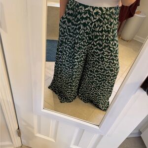 Maeve Green & White Butterfly Palazzo Pants